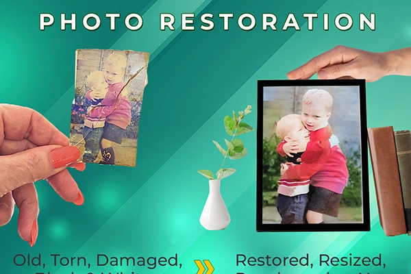 Preserve your precious memories with our exceptional digital photo restoration service. We understand the sentimental value of your old and damaged photographs, and our skilled team of experts is dedicated to bringing them back to life. Using advanced digital techniques, we meticulously restore faded colors, repair scratches, remove blemishes, and recreate missing elements, ensuring your treasured images regain their original glory. Our attention to detail and commitment to quality guarantees that each restoration is handled with utmost care and precision. Trust us to revive your cherished photos, preserving them for future generations to enjoy. Experience the joy of reliving your memories with our professional digital photo restoration service.